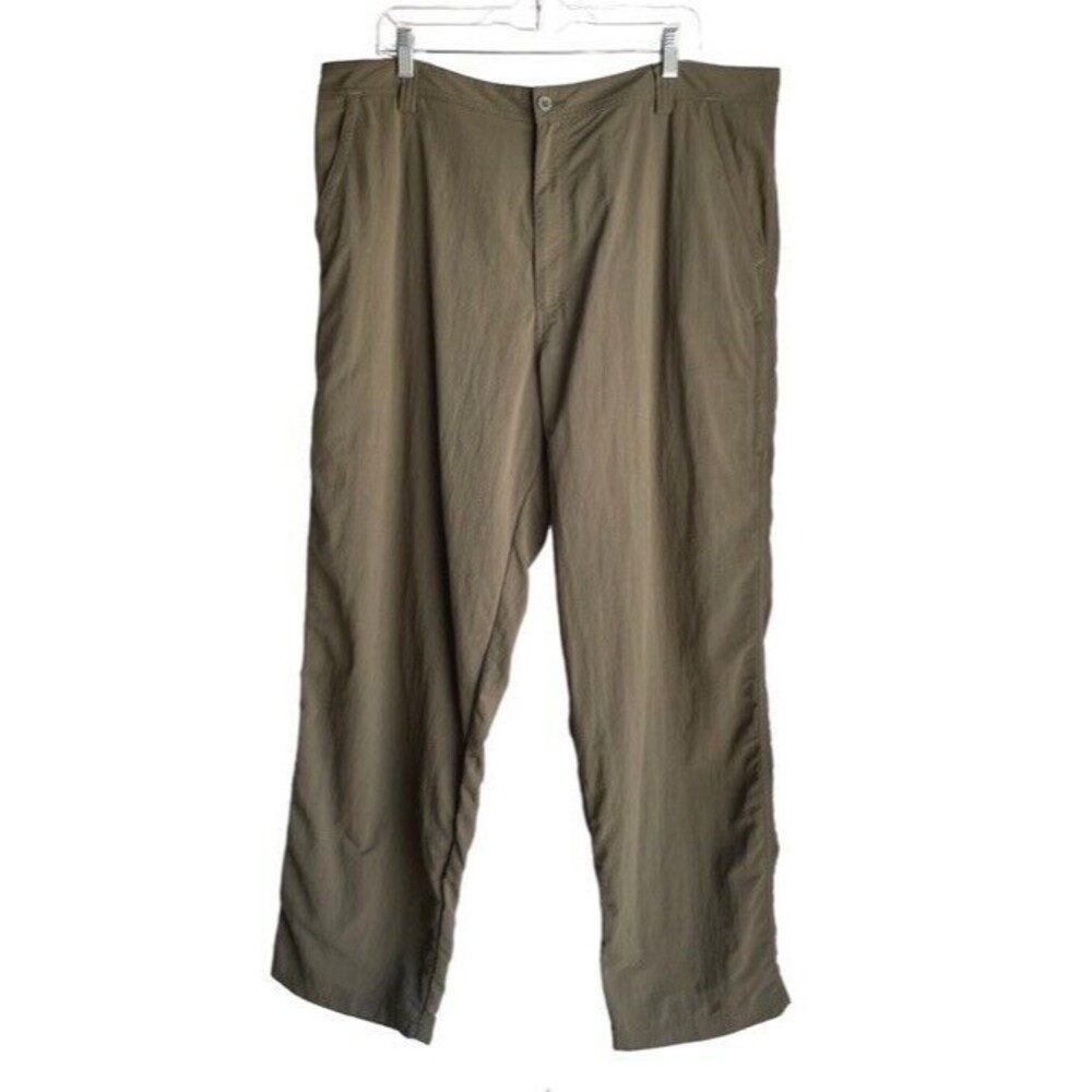 REI Co-Op Pants Adventures Khaki Nylon Hiking Camping Outdoor Multi Pockets 42